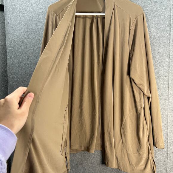 Attitudes by Renee Petite Como Jersey Dippy Cardigan Caribou Size Petite 1X - Picture 4 of 9